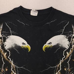 Eagle Gildan Short Sleeve Casual Graphic T Shirt Adult Mens Size Medium M Black
